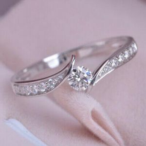 SOUVENIR مجوهرات واكسسوارات Gorgeous 925 Silver Ring Women White Sapphire Wedding Jewelry Rings Gift Sz 6-10