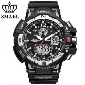 SOUVENIR ساعات يد رجالية واكسسوارات SMAEL Men Quartz Watch LED Digital Military Sports Watches Shockproof Wristwatch
