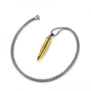 SOUVENIR ساعات يد رجالية واكسسوارات Mini Mens Bullet Choker Pendant Necklace Pendant Alloy Necklaces Accessories