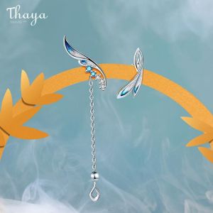 Thaya 100% S925 Sterling Silver Dangle Earring Light Purple Dangle High Quality For Women Earring Chinese series Fine Jewelry