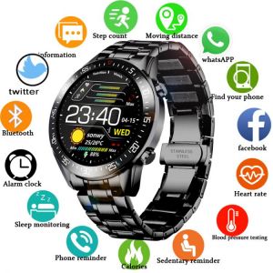SOUVENIR ساعات يد رجالية واكسسوارات LIGE 2021 New Steel Band Digital Watch Men Sport Watches Electronic LED Male Wrist Watch For Men Clock Waterproof Bluetooth Hour