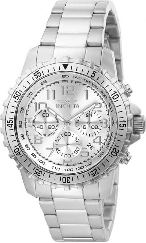 Invicta Men&#x27;s II Stainless Steel Swiss-Quartz Watch with Stainless-Steel Strap, Silver, 22 (Model: 6620)