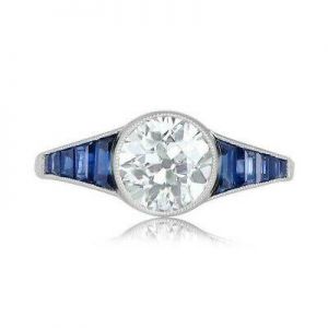 SOUVENIR مجوهرات واكسسوارات 2.50 CT Round Cut Bezel Set Vintage Art Deco Engagement Ring Gift For Her